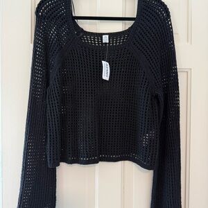 NWT Old Navy Black Knit Long Sleeve Top
